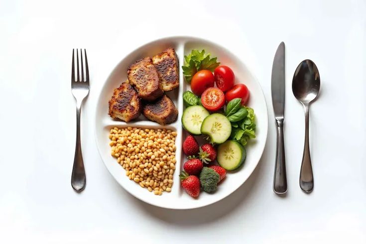 Abstract balanced plate with simple shapes